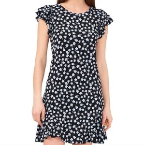 CeCe Countyside Stroll Floral Black and White Dress size small nwt